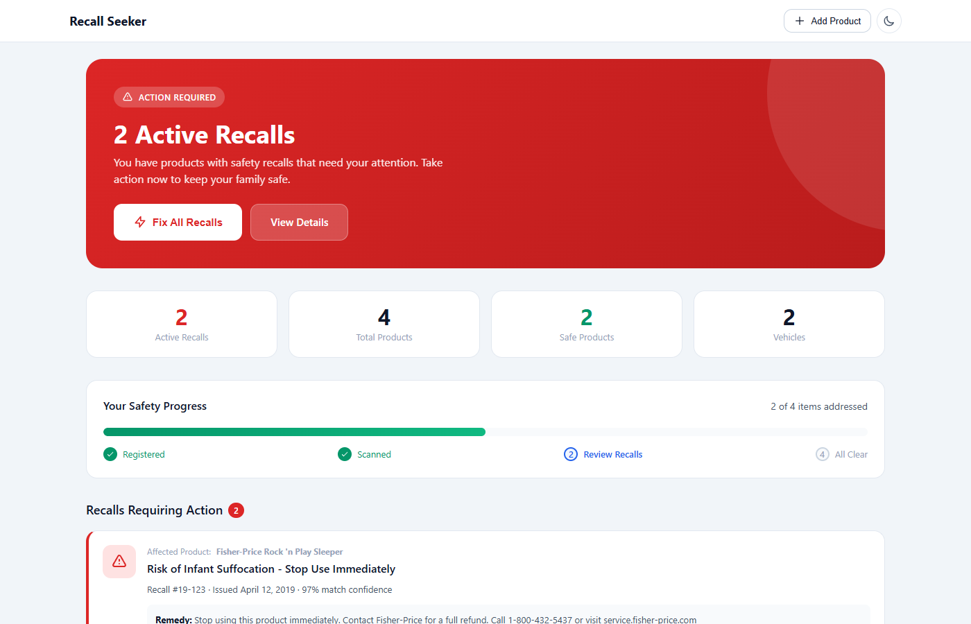 Table-based dashboard layout